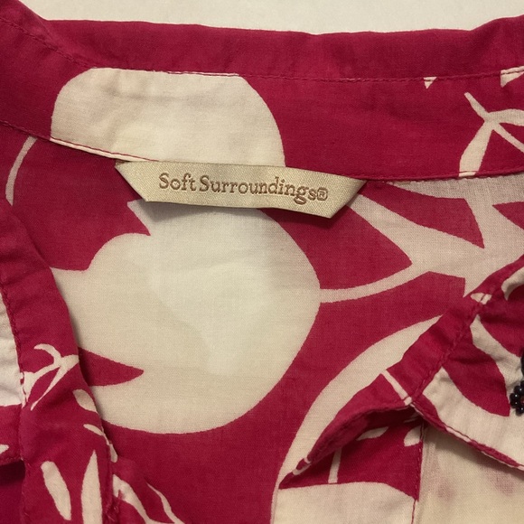 Soft Surroundings Pink Tunic Cover‎ Up Floral Print - Picture 8 of 11